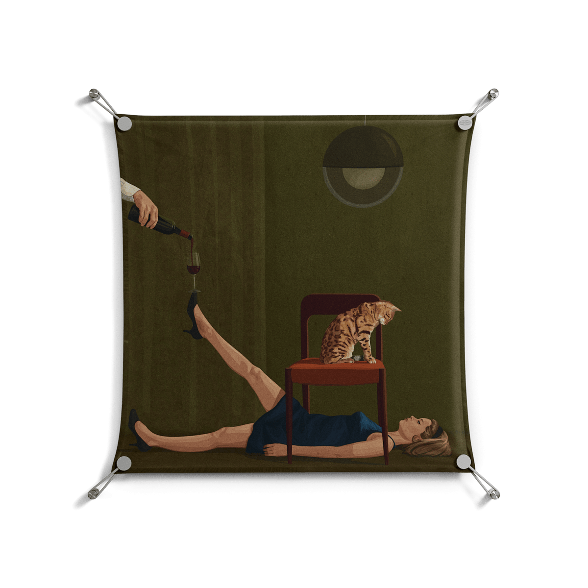 Friday Night Rituals - Work On Wall - Kristin Eriksson - Silver - 70 x 70 cm