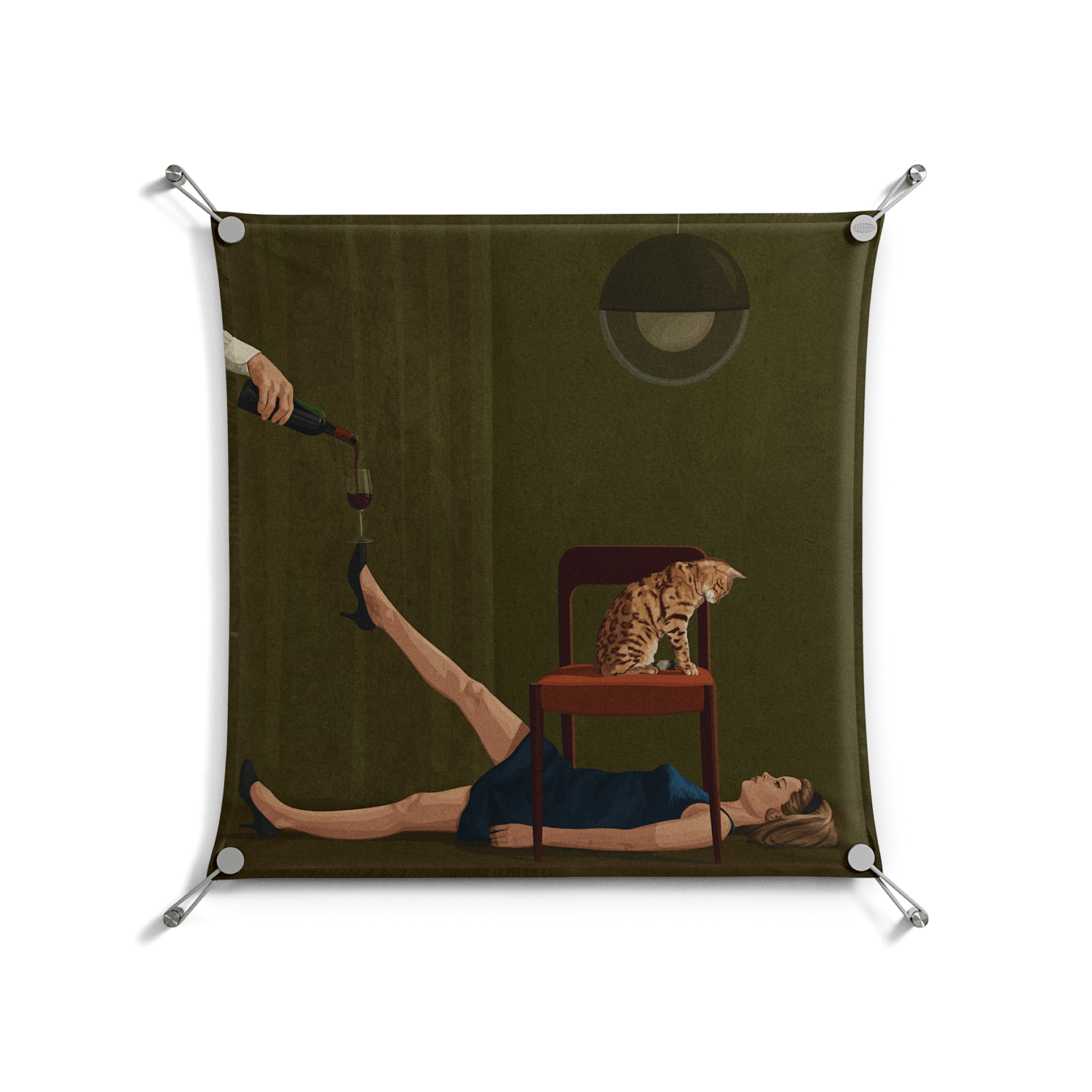 Friday Night Rituals - Work On Wall - Kristin Eriksson - Silver - 70 x 70 cm
