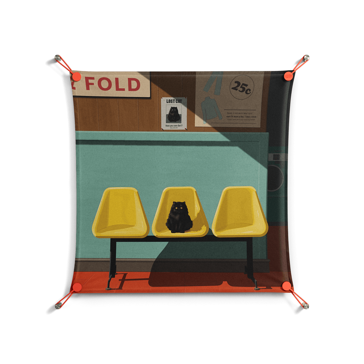 Have You Seen Bert - Work On Wall - Kristin Eriksson - Orange - 70 x 70 cm