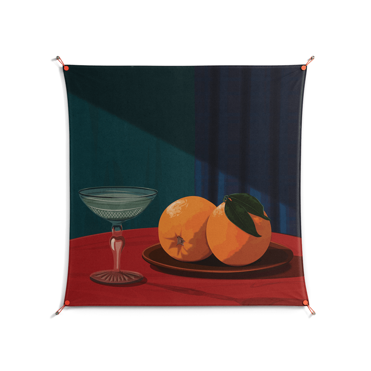 Bubbles & Oranges - Work On Wall - Kristin Eriksson - Orange - 140 x 140 cm