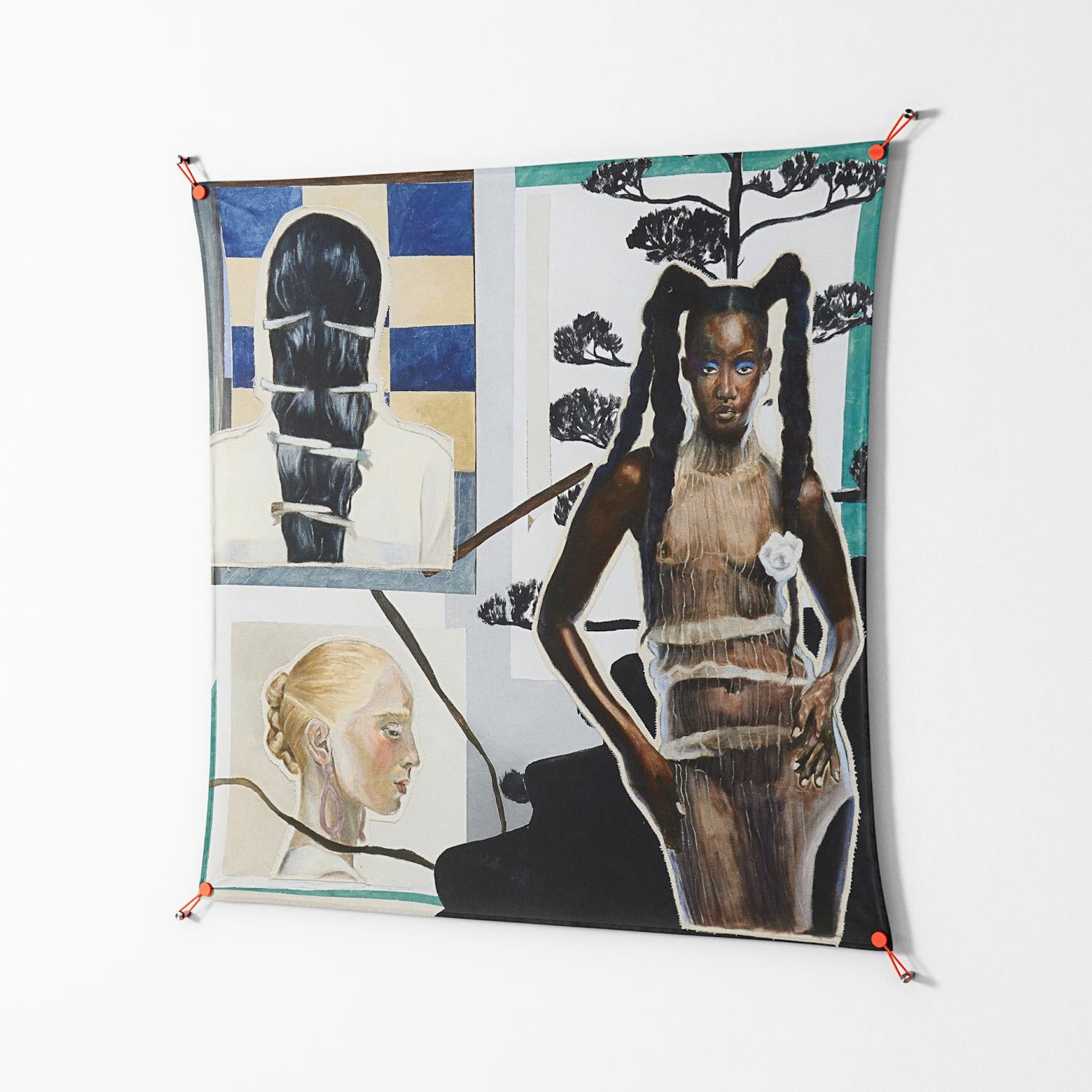 Dreaming With Open Eyes - Work On Wall - Sophie Goudman - Orange - 140 x 140 cm