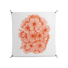 Orange Flowers 1 - Work On Wall - Katie O’Shea - Black - 140 x 140 cm