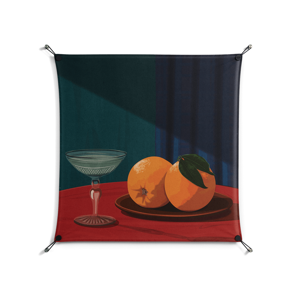 Bubbles & Oranges - Work On Wall - Kristin Eriksson - Black - 90 x 90 cm