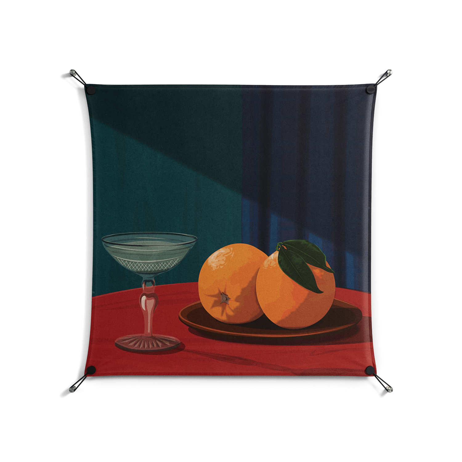 Bubbles & Oranges - Work On Wall - Kristin Eriksson - Black - 90 x 90 cm