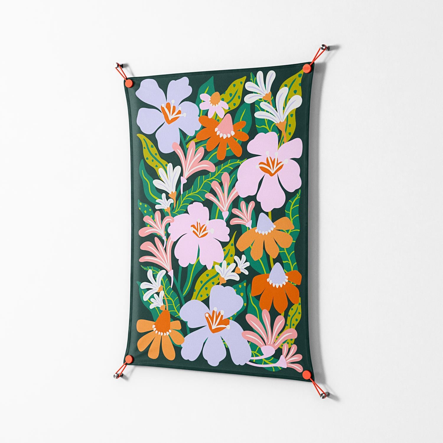 Floral Delight - Work On Wall - Sandra Hutter - Orange - 70 x 100 cm
