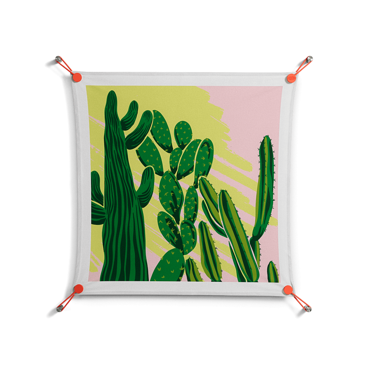 Cactus Sky - Work On Wall - Amy Suther - Orange - 70 x 70 cm