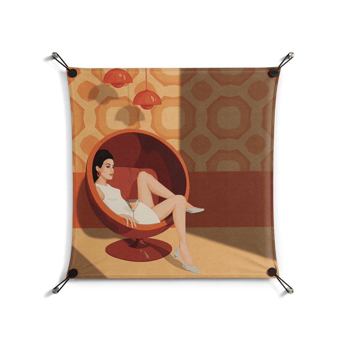 Women in ballchair - Work On Wall - Kristin Eriksson - Black - 70 x 70 cm