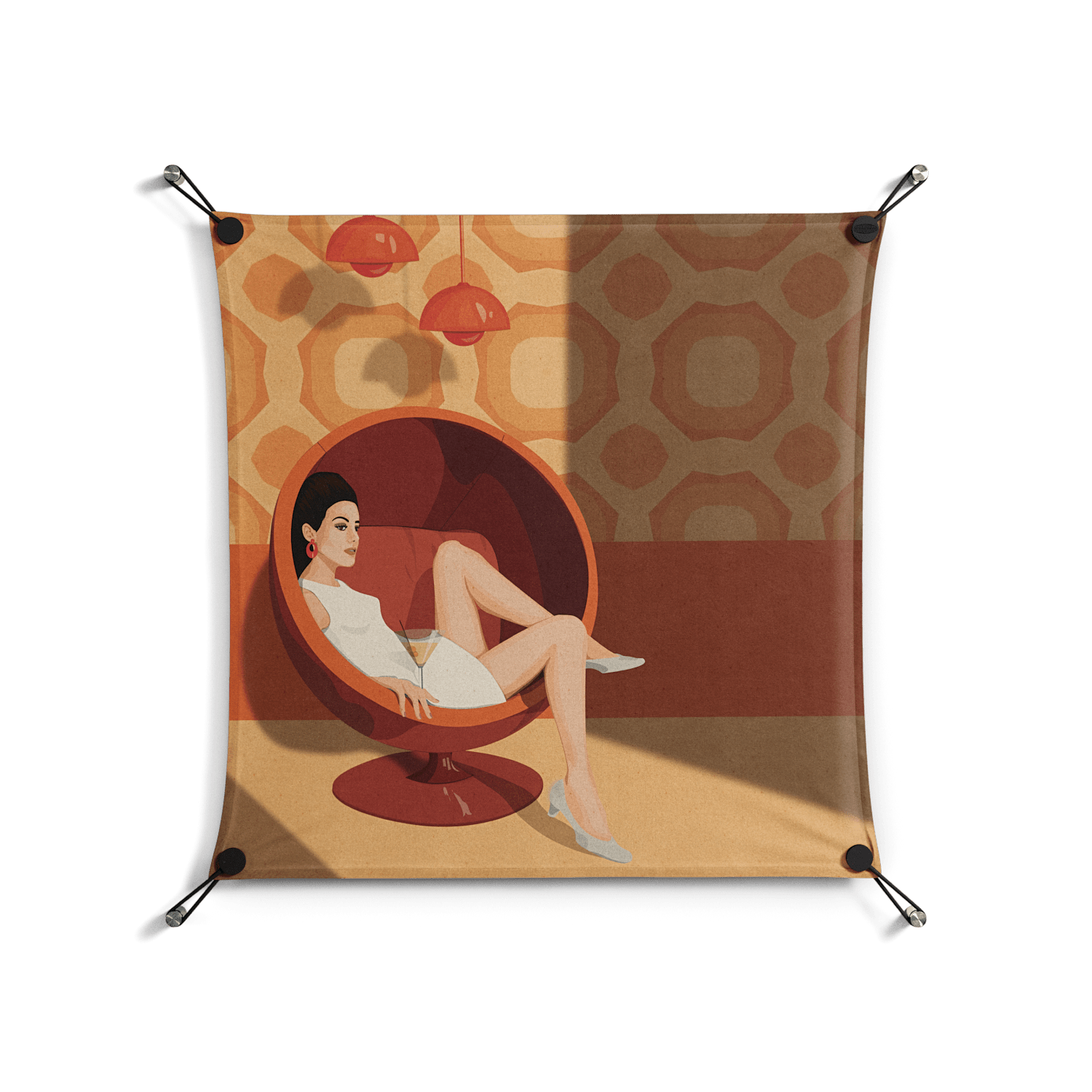 Women in ballchair - Work On Wall - Kristin Eriksson - Black - 70 x 70 cm