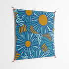 Bellis Bounty Blue - Work On Wall - Amy Suther - Orange - 140 x 140 cm