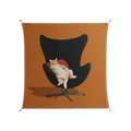 Cat in Chair B - Work On Wall - Kristin Eriksson - Orange - 140 x 140 cm