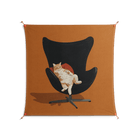 Cat in Chair B - Work On Wall - Kristin Eriksson - Orange - 140 x 140 cm