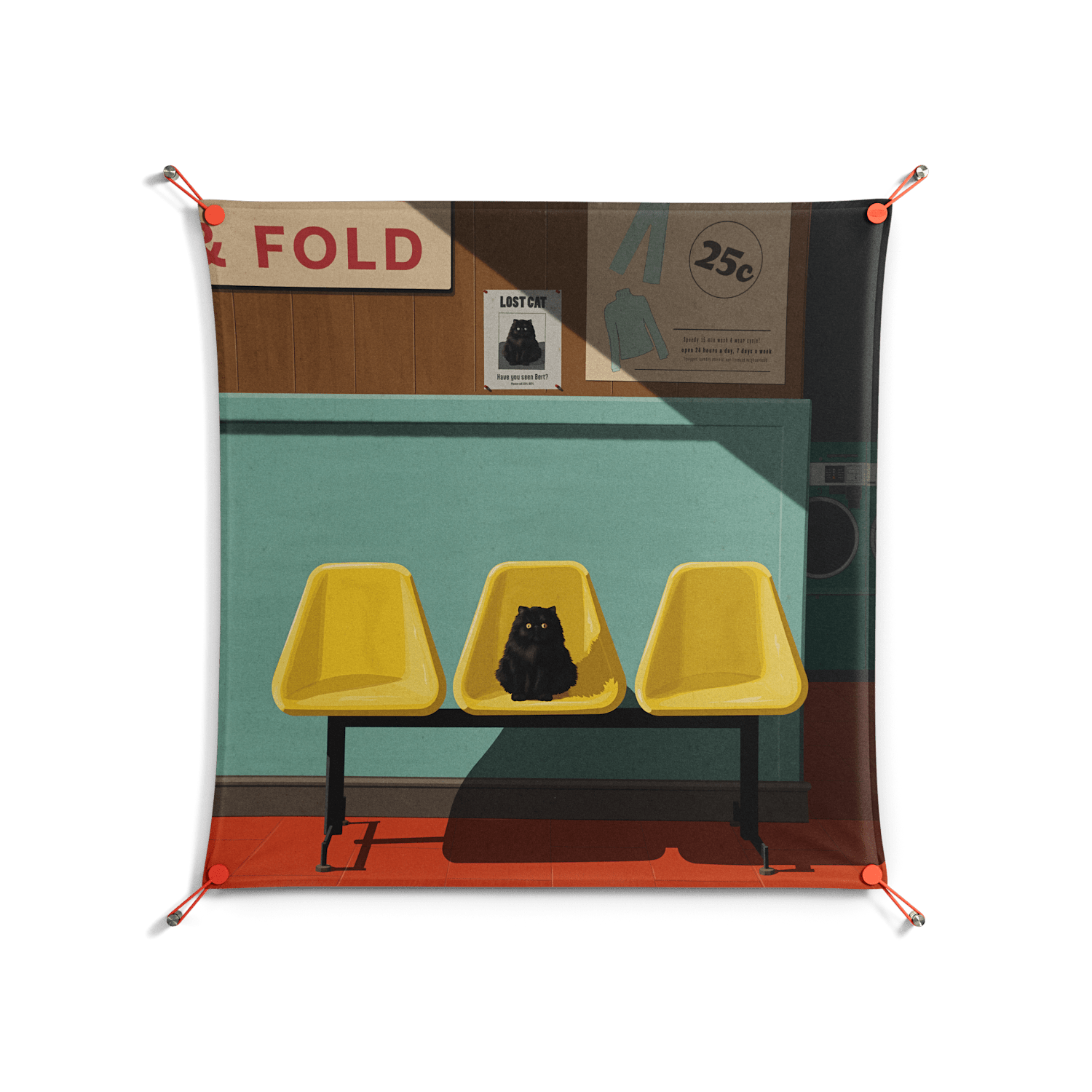 Have You Seen Bert - Work On Wall - Kristin Eriksson - Orange - 90 x 90 cm