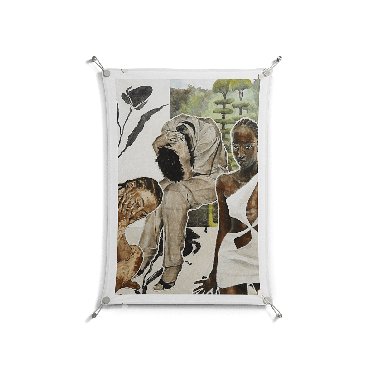 Dreaming With Open Eyes - Work On Wall - Sophie Goudman - Silver - 70 x 100 cm