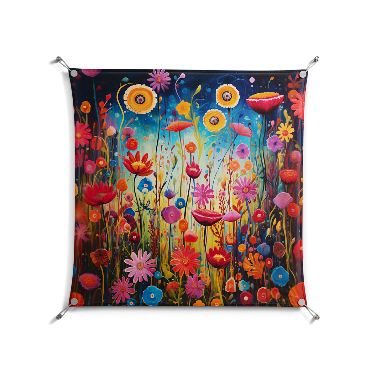 Greatful Meadow - Work On Wall - Nur Rydberg - Silver - 90 x 90 cm