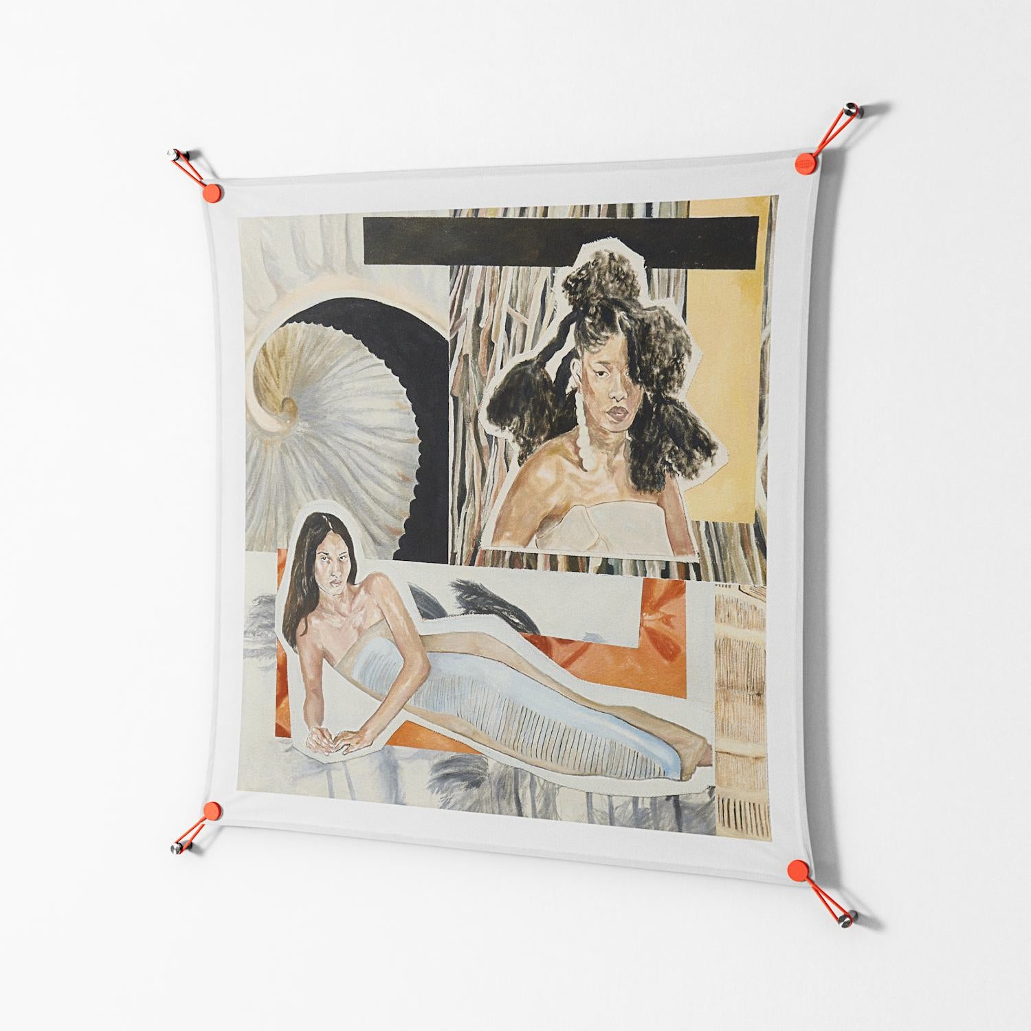 Sweet Far Away - Work On Wall - Sophie Goudman - Orange - 90 x 90 cm