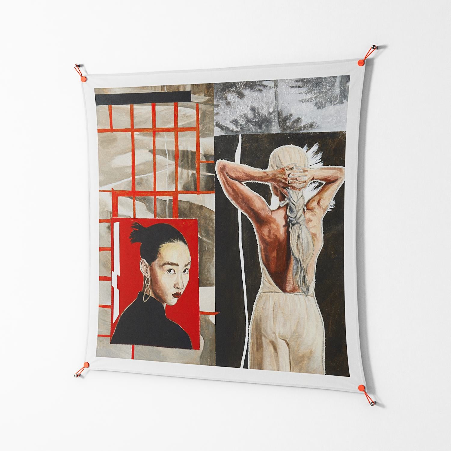 Where We Belong - Work On Wall - Sophie Goudman - Orange - 140 x 140 cm