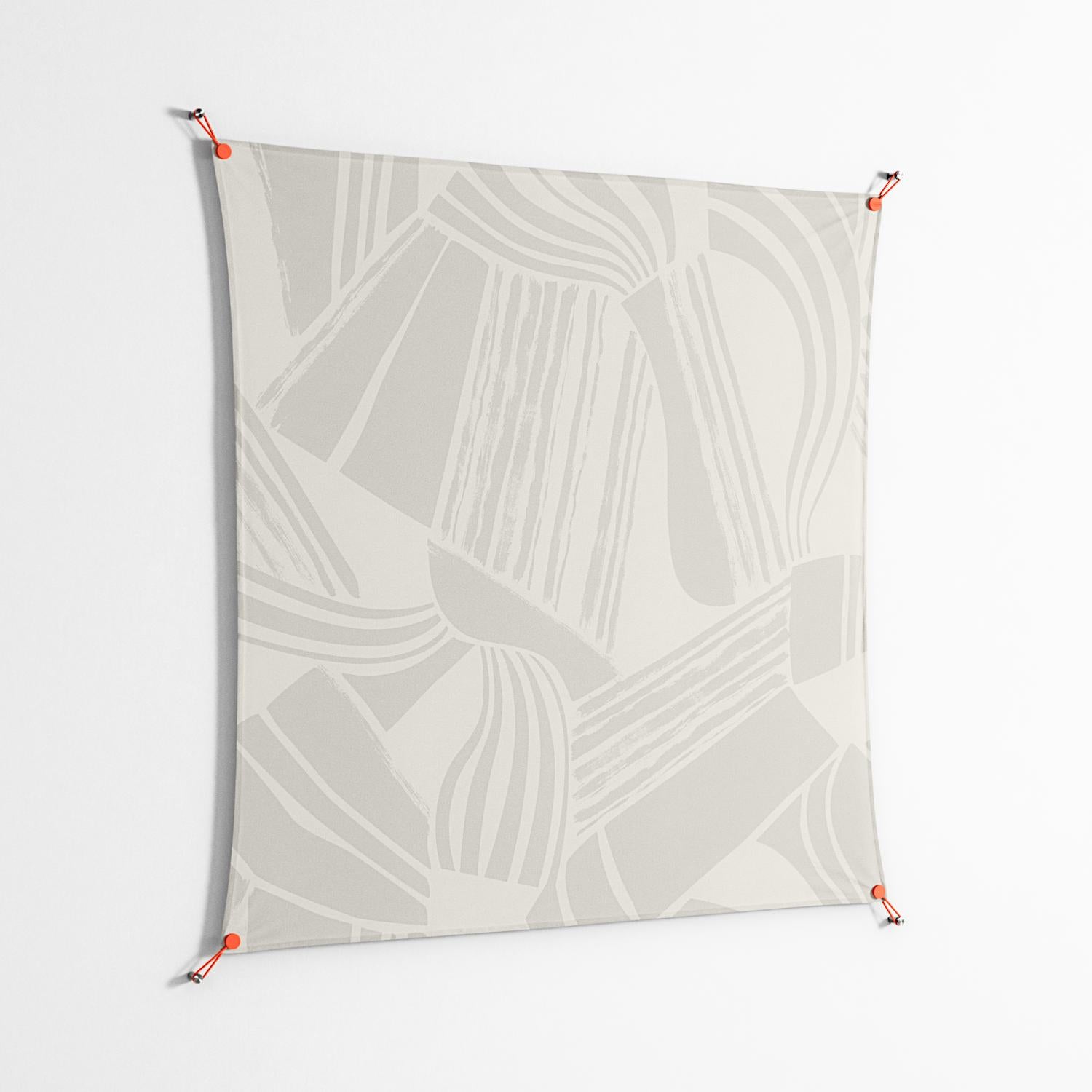 Touch the Ground - Work On Wall - Amy Suther - Orange - 140 x 140 cm