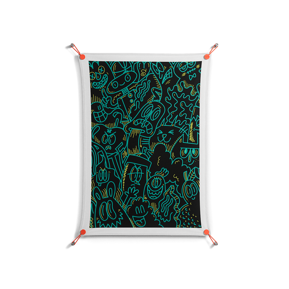 The Green Line - Work On Wall - Craig Watkins - Orange - 70 x 100 cm