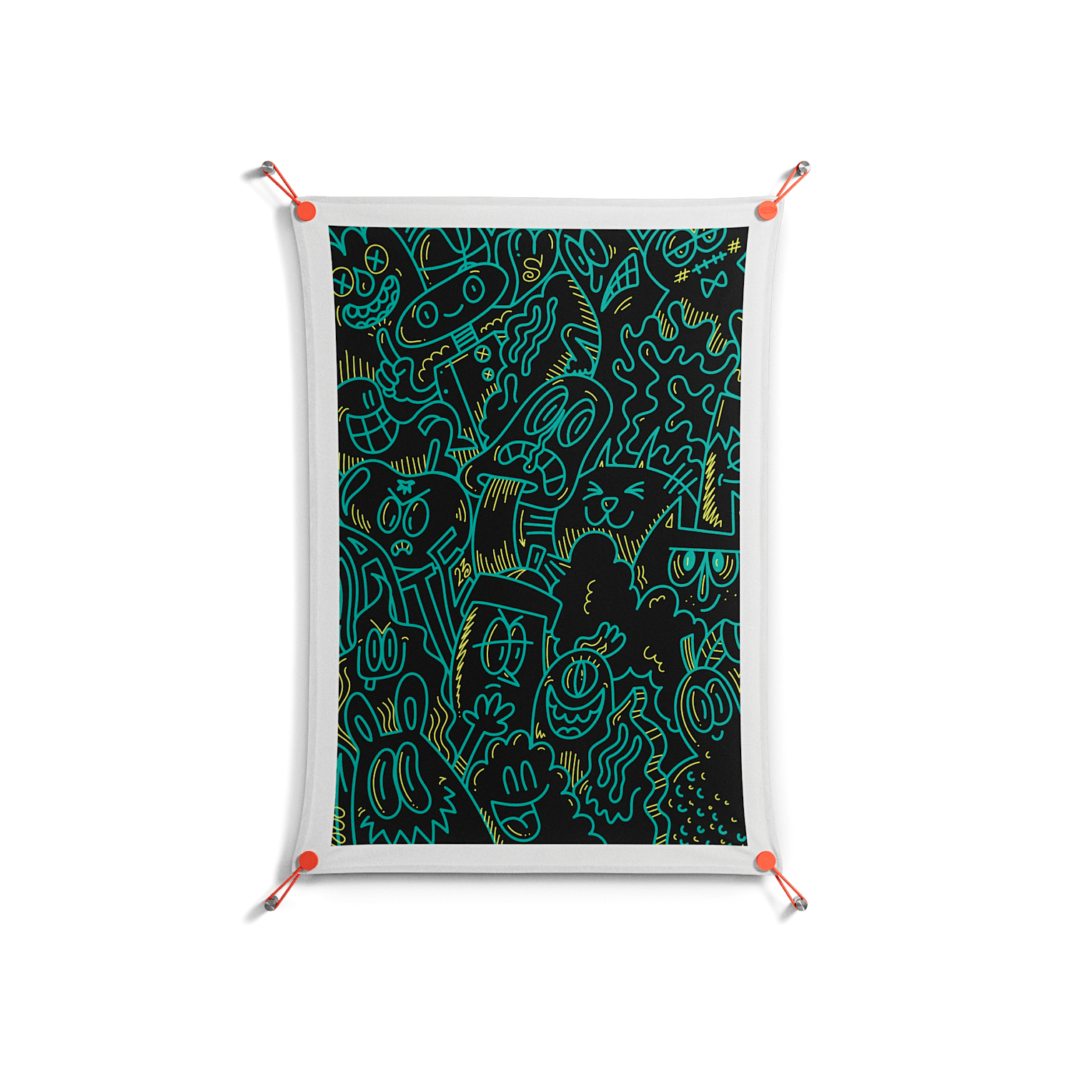 The Green Line - Work On Wall - Craig Watkins - Orange - 70 x 100 cm