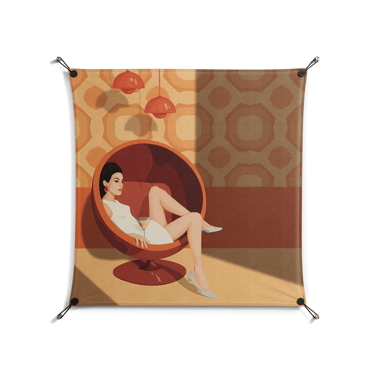 Women in ballchair - Work On Wall - Kristin Eriksson - Black - 90 x 90 cm