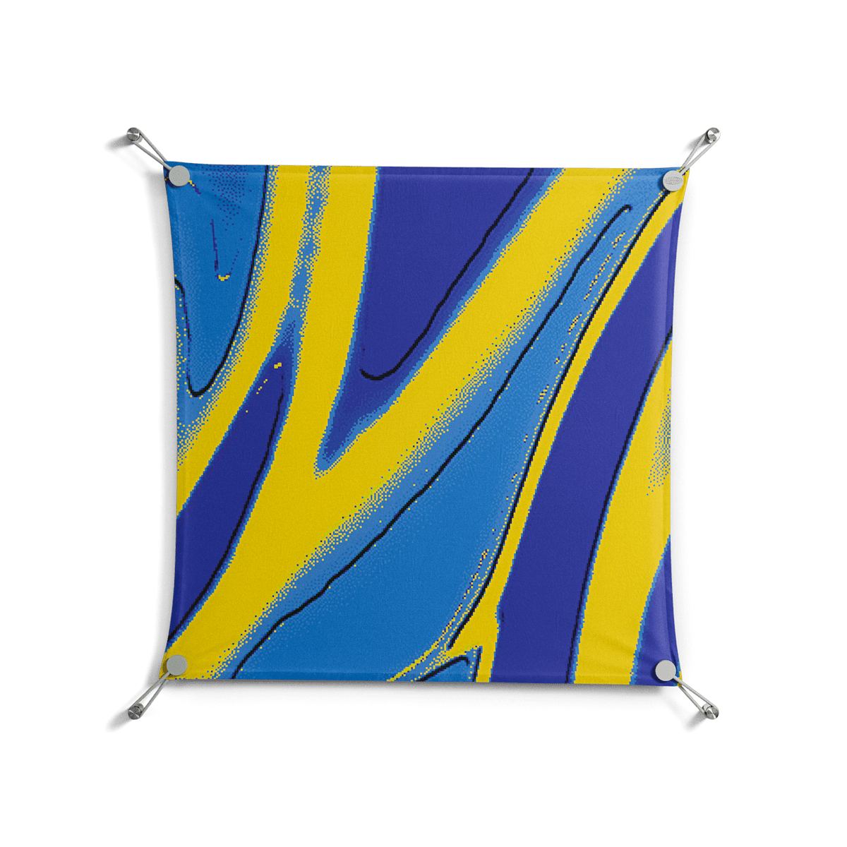 Blue Gale - Work On Wall - Oluwasheyi Adebayo - Silver - 70 x 70 cm