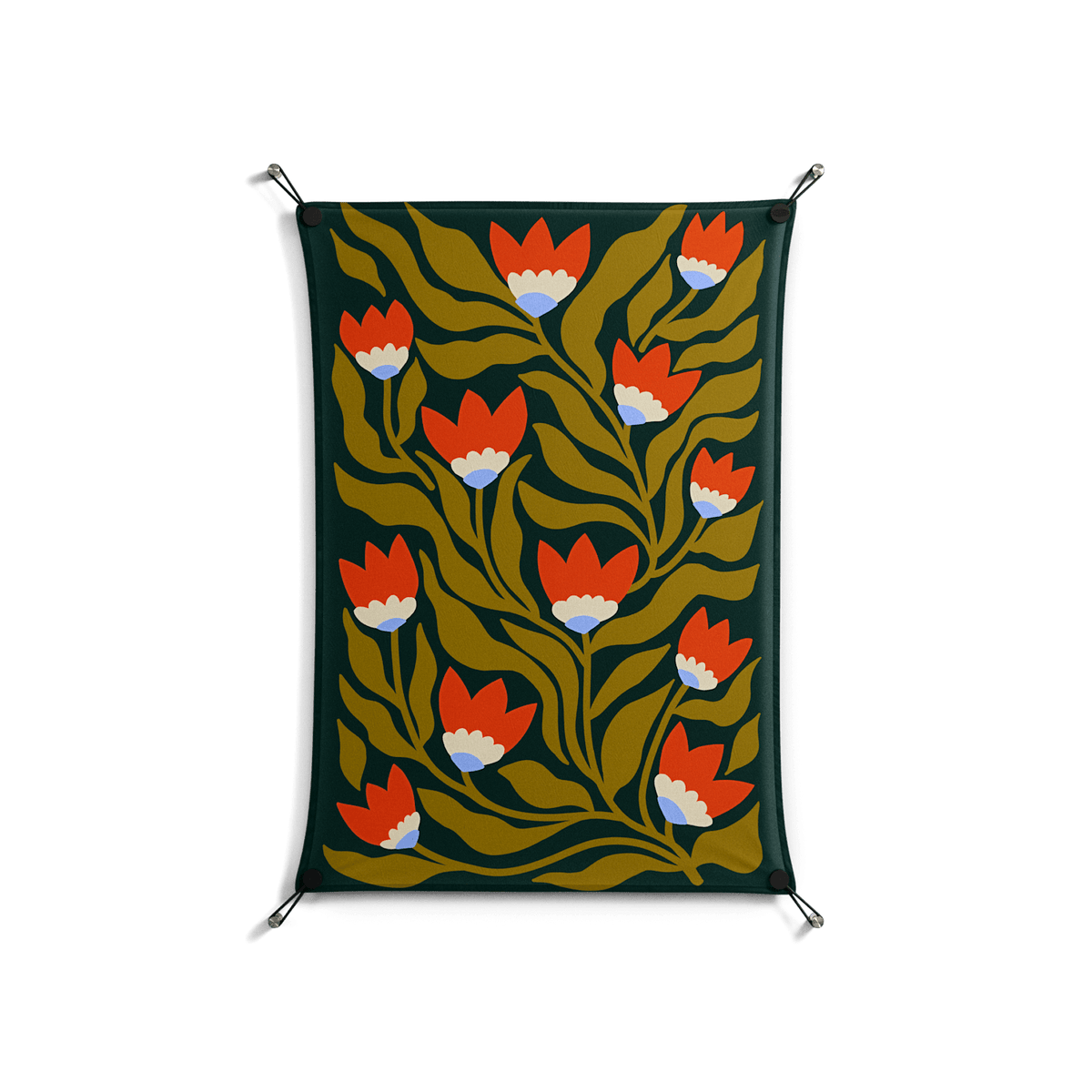 Blooming Folk Garden v2 - Work On Wall - Sandra Hutter - Black - 70 x 100 cm