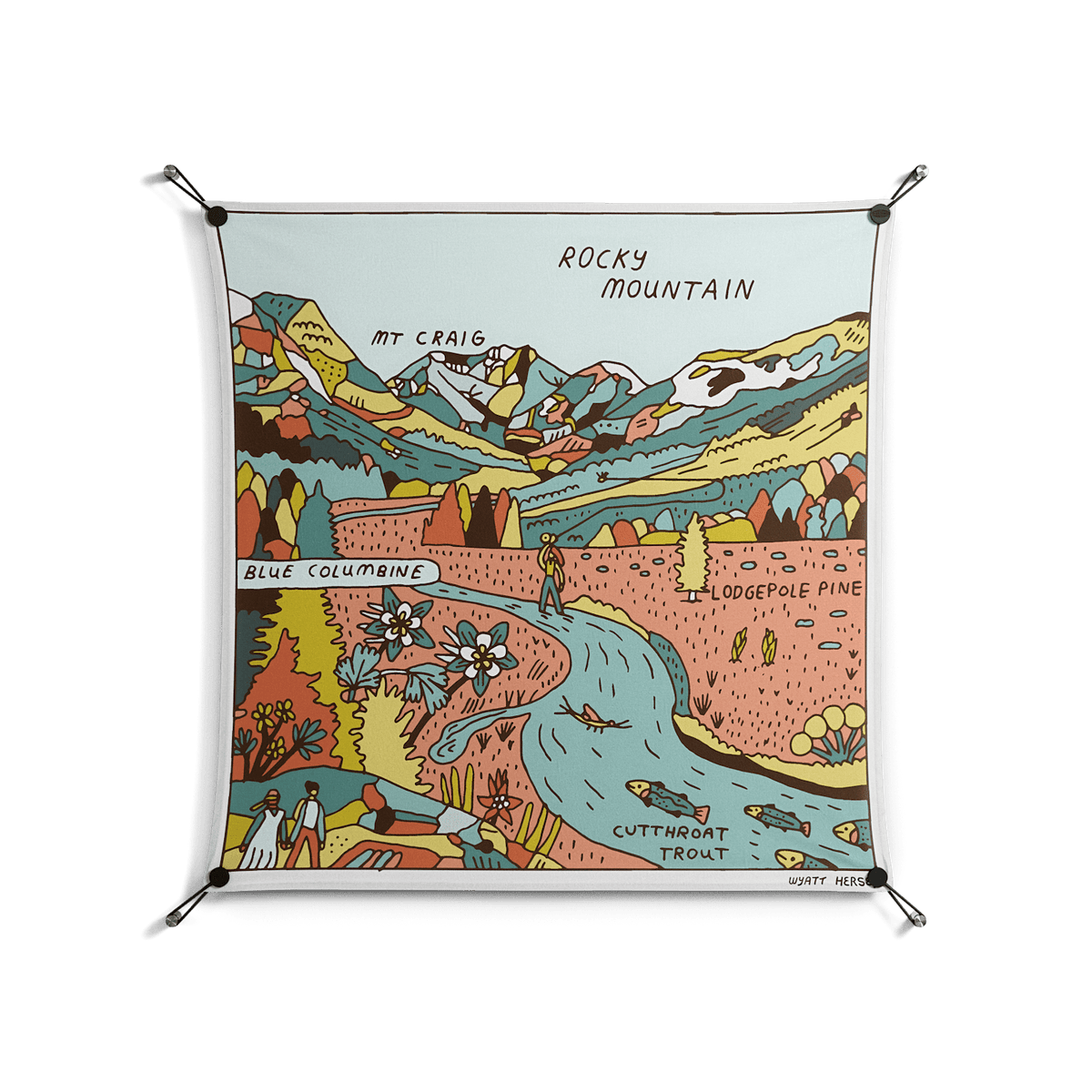 Rocky Mountain - Work On Wall - Wyatt Hersey - Black - 90 x 90 cm