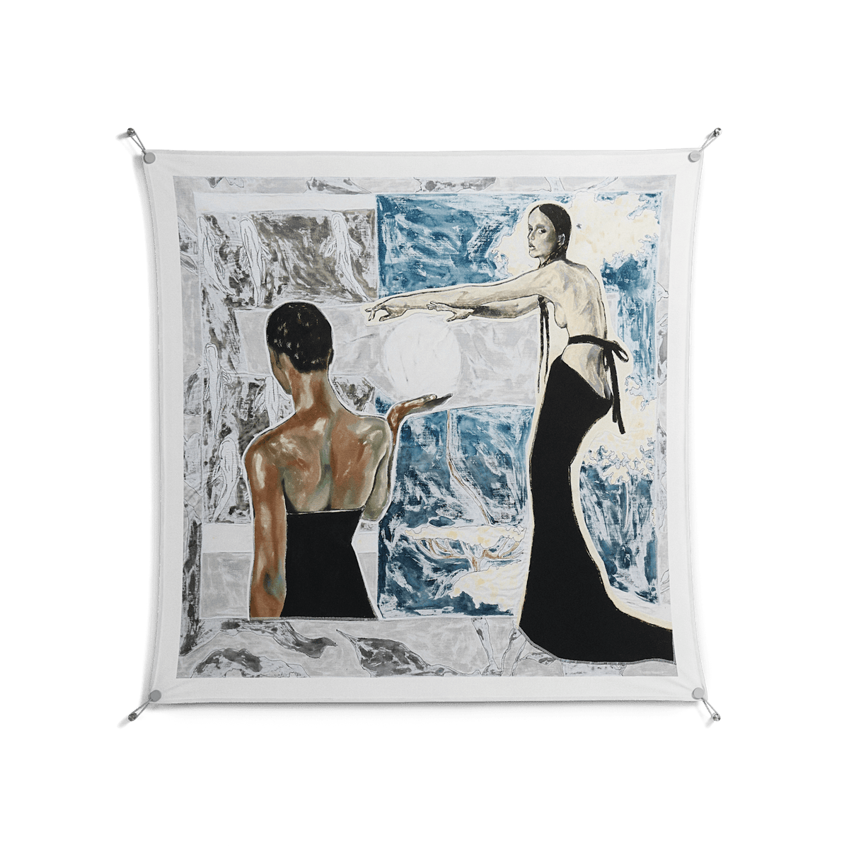 Balance - Work On Wall - Sophie Goudman - Silver - 140 x 140 cm