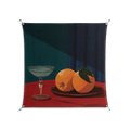 Bubbles & Oranges - Work On Wall - Kristin Eriksson - Silver - 140 x 140 cm