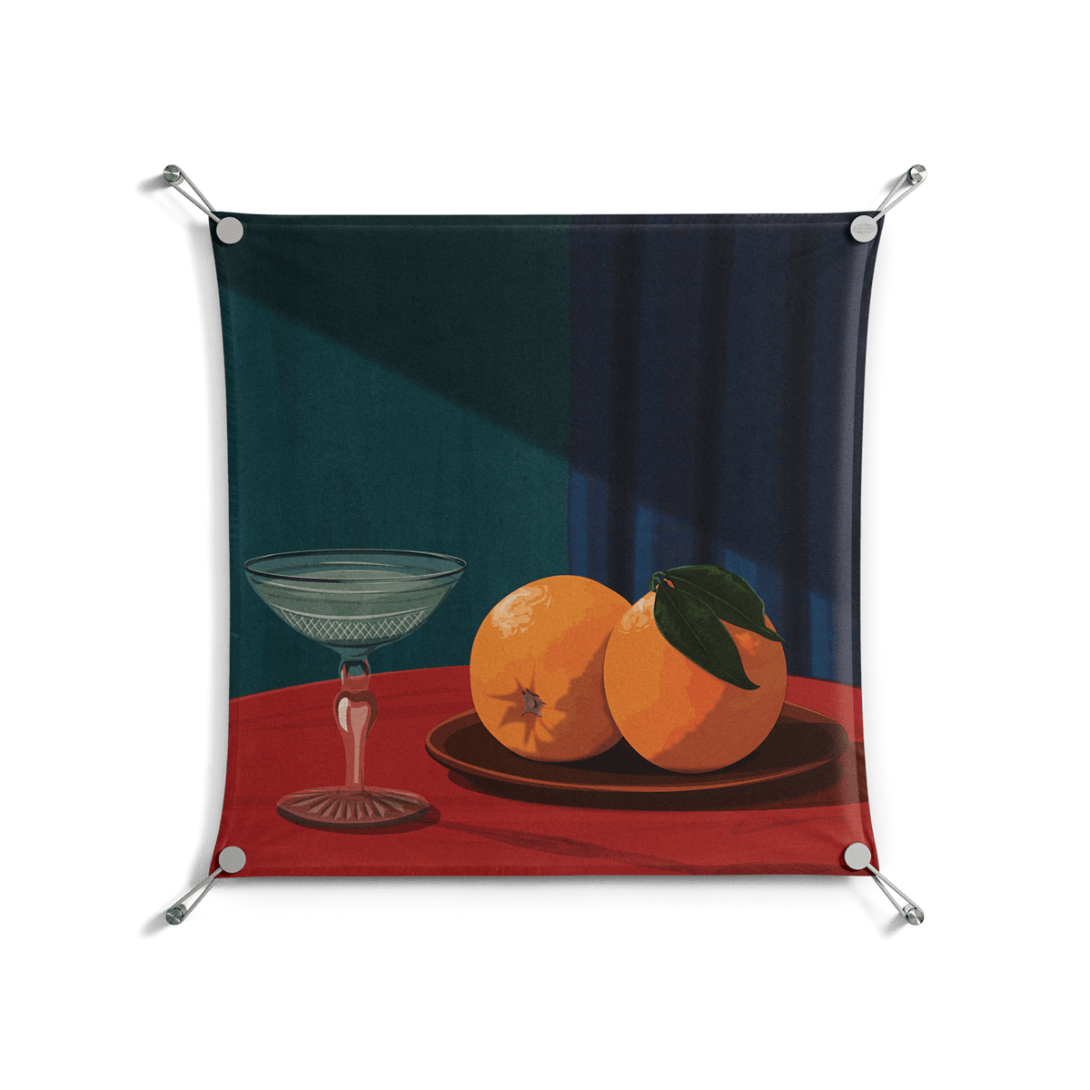 Bubbles & Oranges - Work On Wall - Kristin Eriksson - Silver - 70 x 70 cm