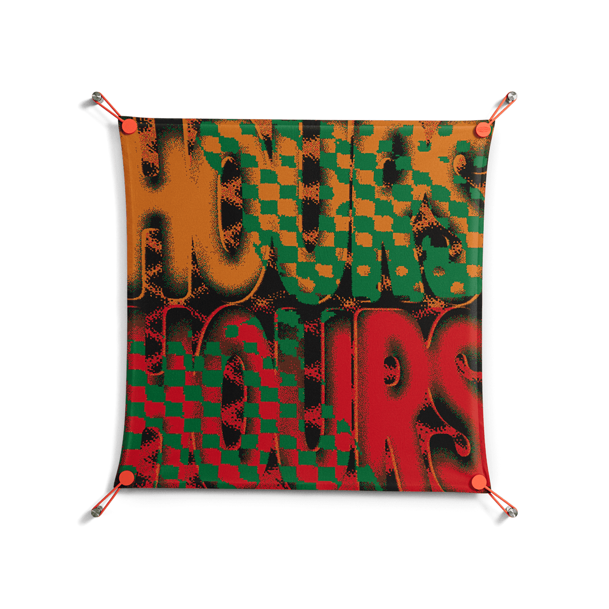 Hours - Work On Wall - Oluwasheyi Adebayo - Orange - 70 x 70 cm
