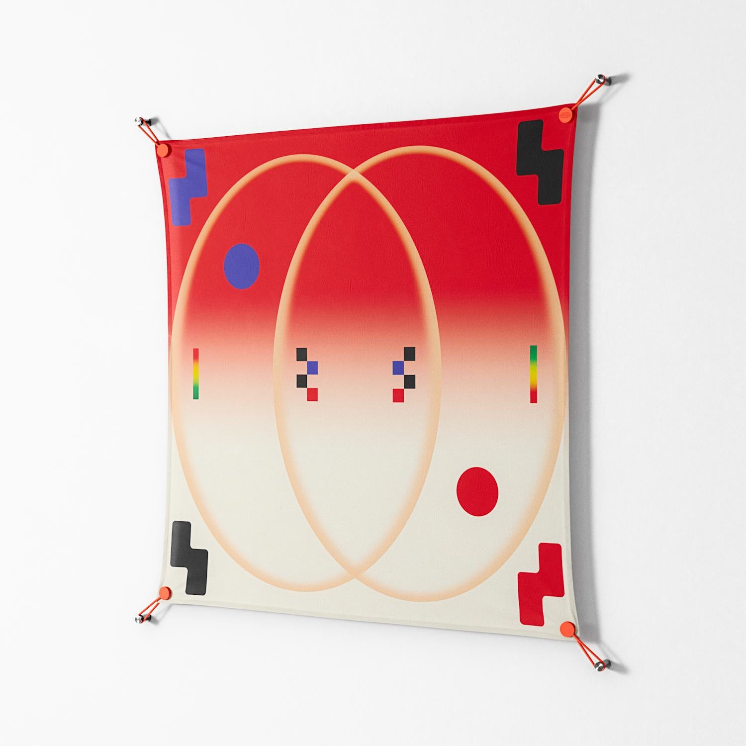 Parallel Mirage - Work On Wall - Oluwasheyi Adebayo - Orange - 90 x 90 cm