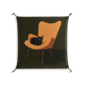 Cat in Chair A - Work On Wall - Kristin Eriksson - Black - 70 x 70 cm