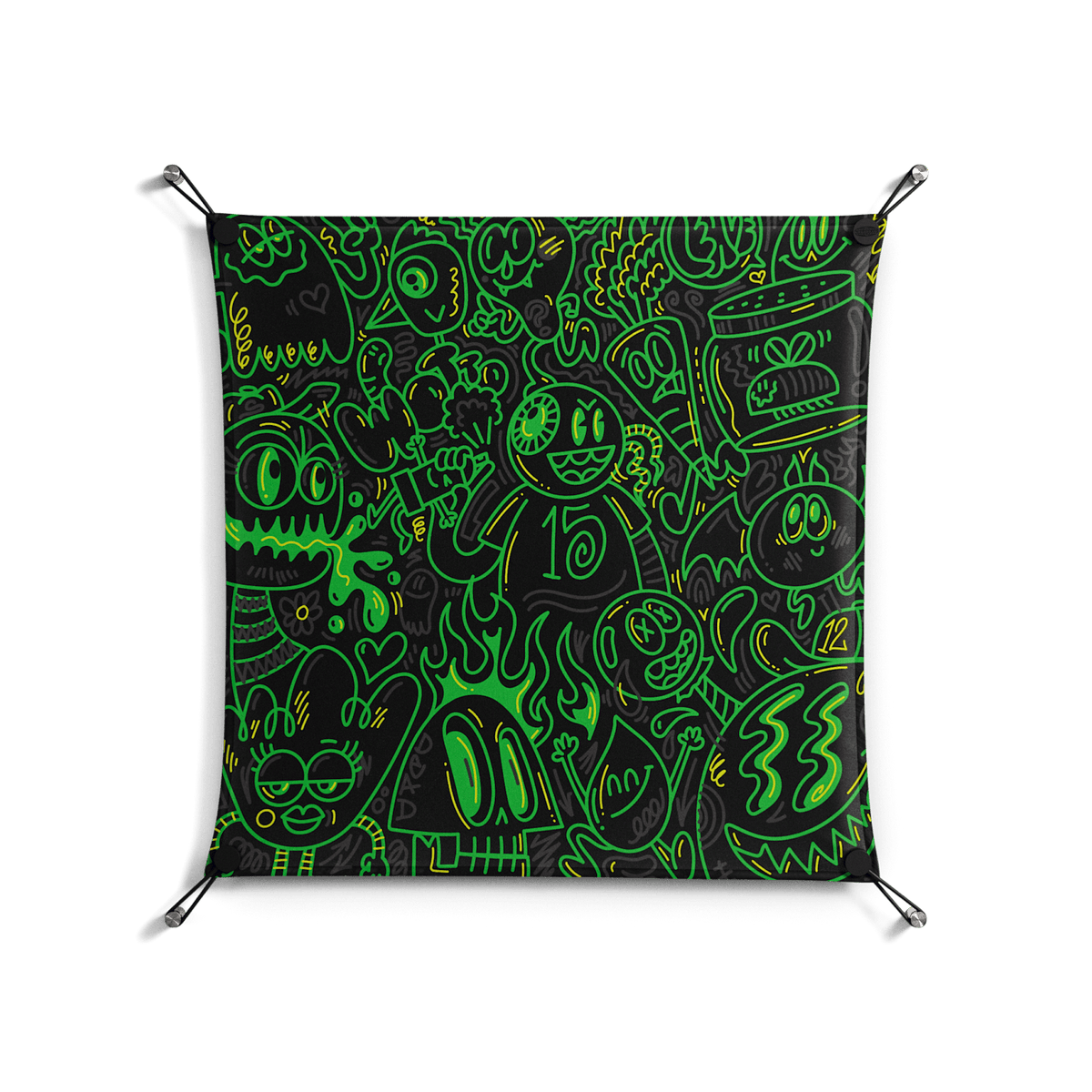 Wottosque Green - Work On Wall - Craig Watkins - Black - 70 x 70 cm