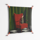 The Man Behind The Curtain - Work On Wall - Kristin Eriksson - Orange - 70 x 70 cm