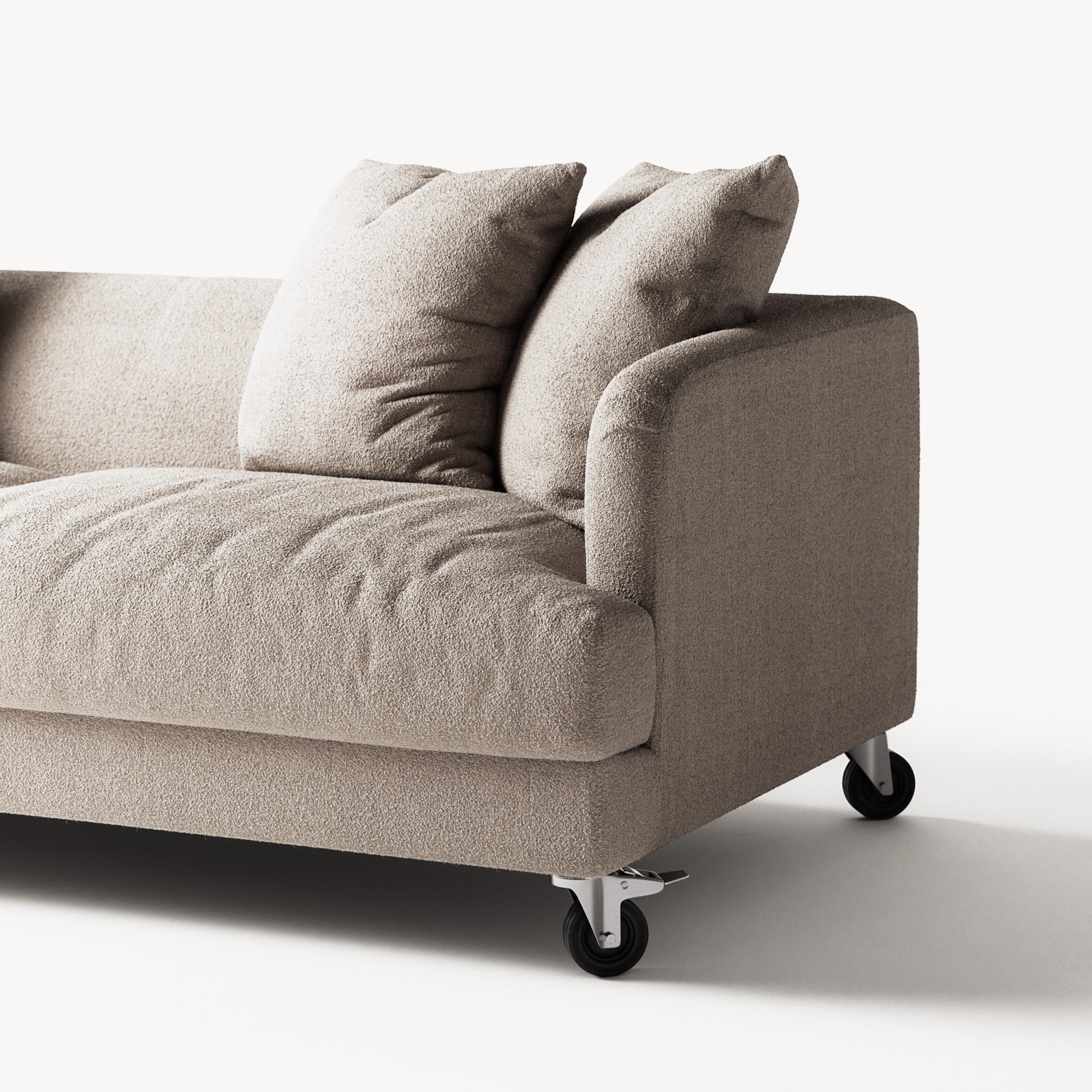 Harvey - 3 Seat - Fine Bouclé Warm Grey
