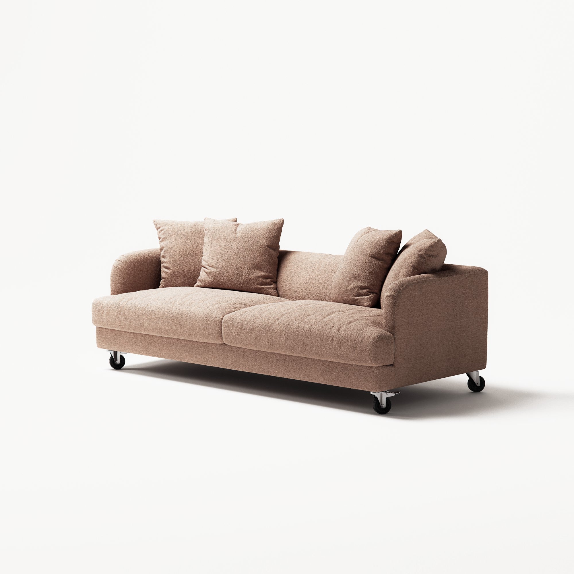 Harvey - 3 Seat - Glint Bouclé Chalk Pink