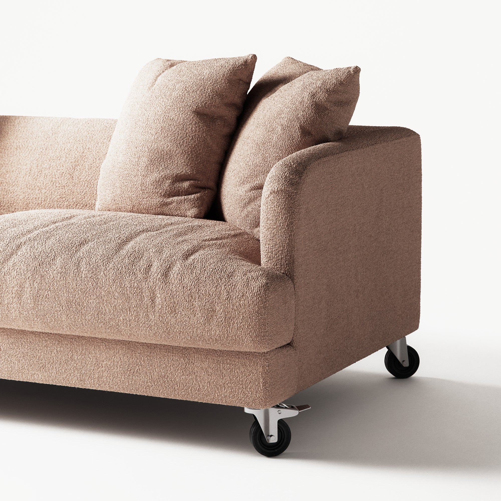 Harvey - 3 Seat - Glint Bouclé Chalk Pink