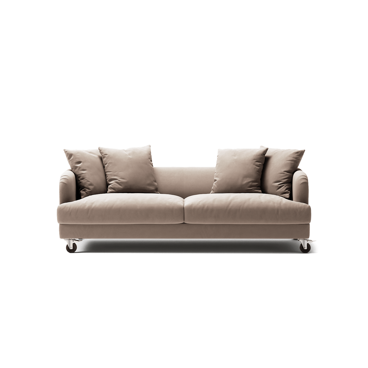Harvey - 3 Seat - Soft Matte Velvet Warm Beige