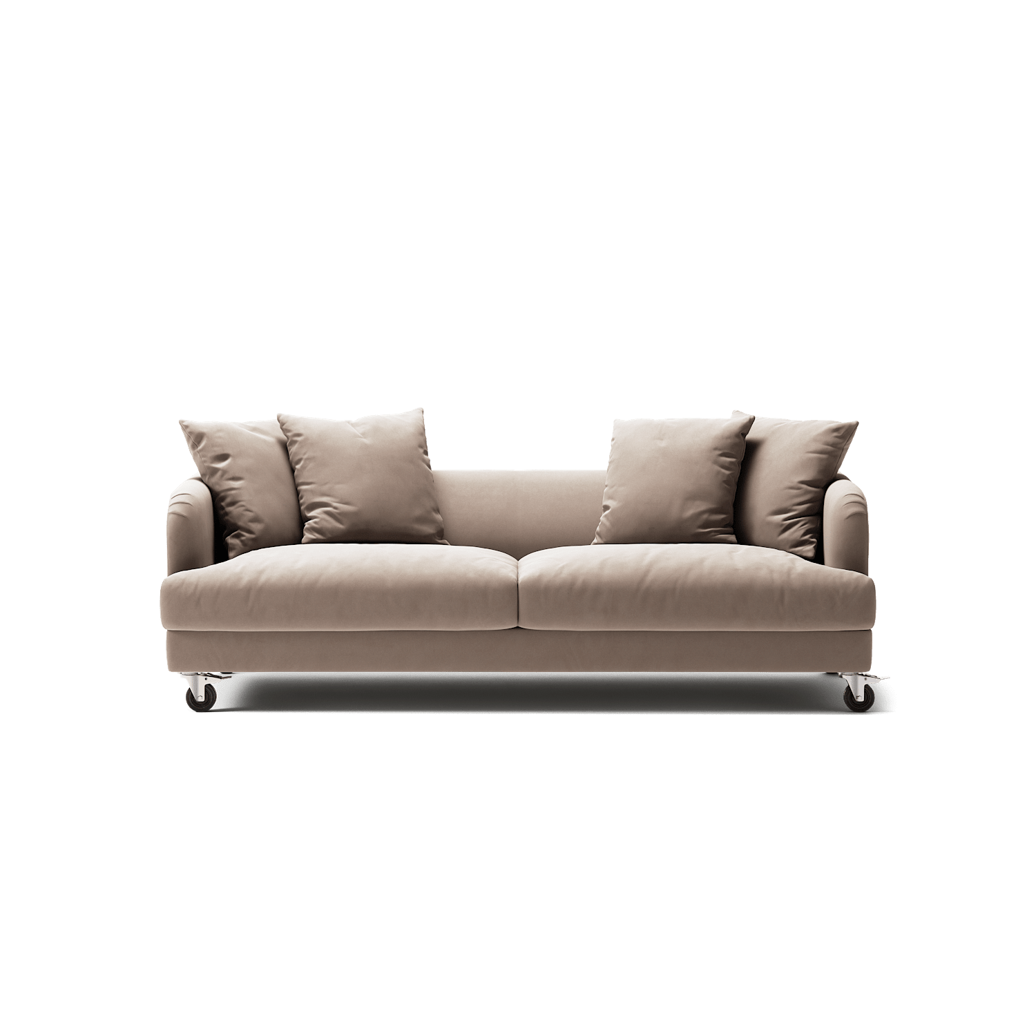 Harvey - 3 Seat - Soft Matte Velvet Warm Beige
