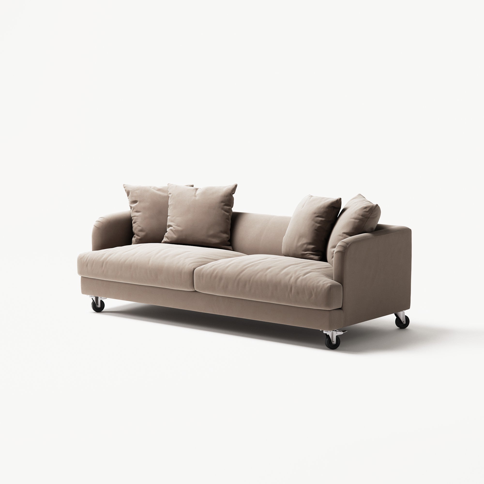 Harvey - 3 Seat - Soft Matte Velvet Warm Beige