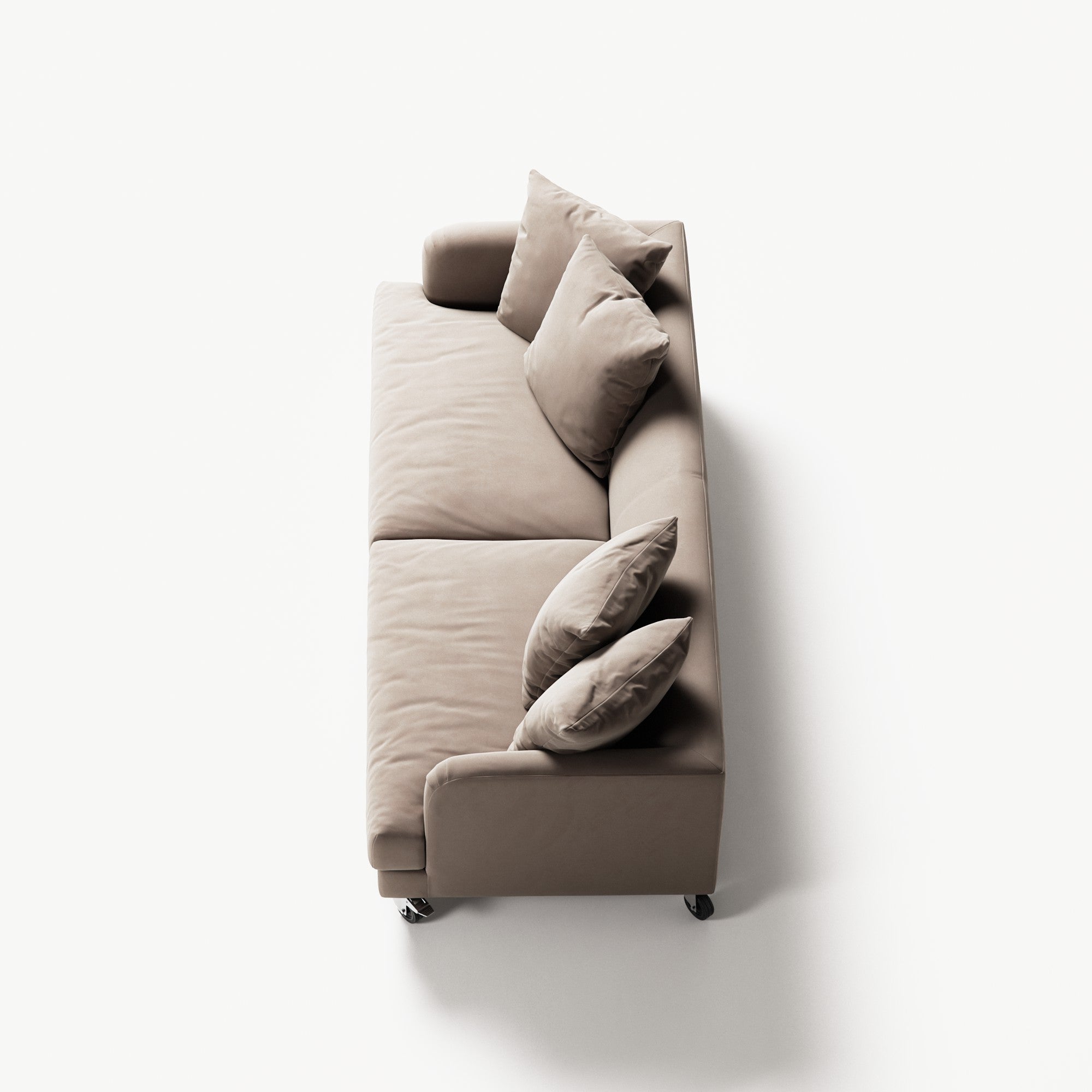 Harvey - 3 Seat - Soft Matte Velvet Warm Beige