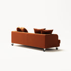 Harvey - 3 Seat - Soft Matte Velvet Rust Orange