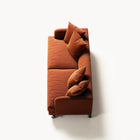Harvey - 3 Seat - Soft Matte Velvet Rust Orange