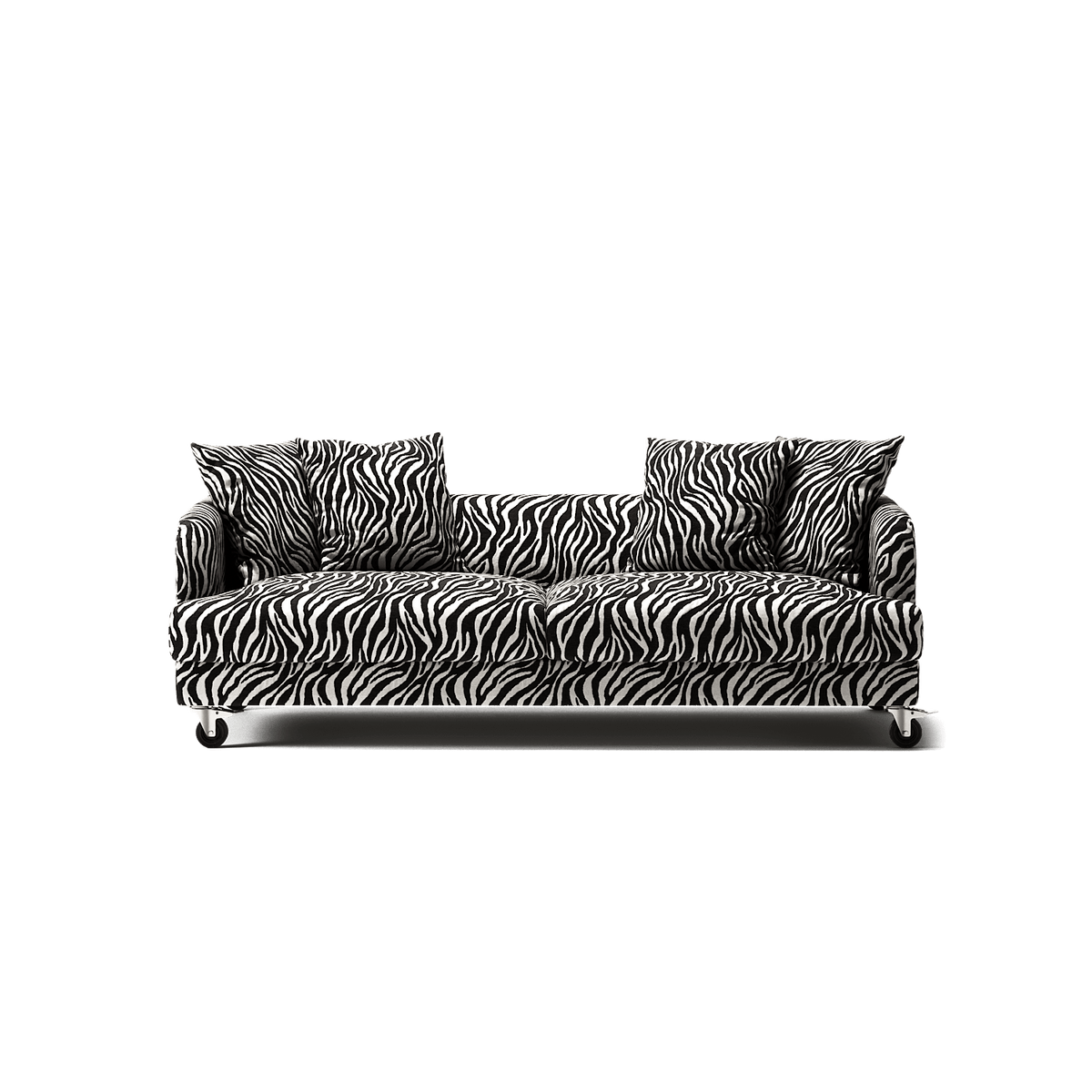 Harvey - 3 Seat - Chenille Jacquard Zebra Black White