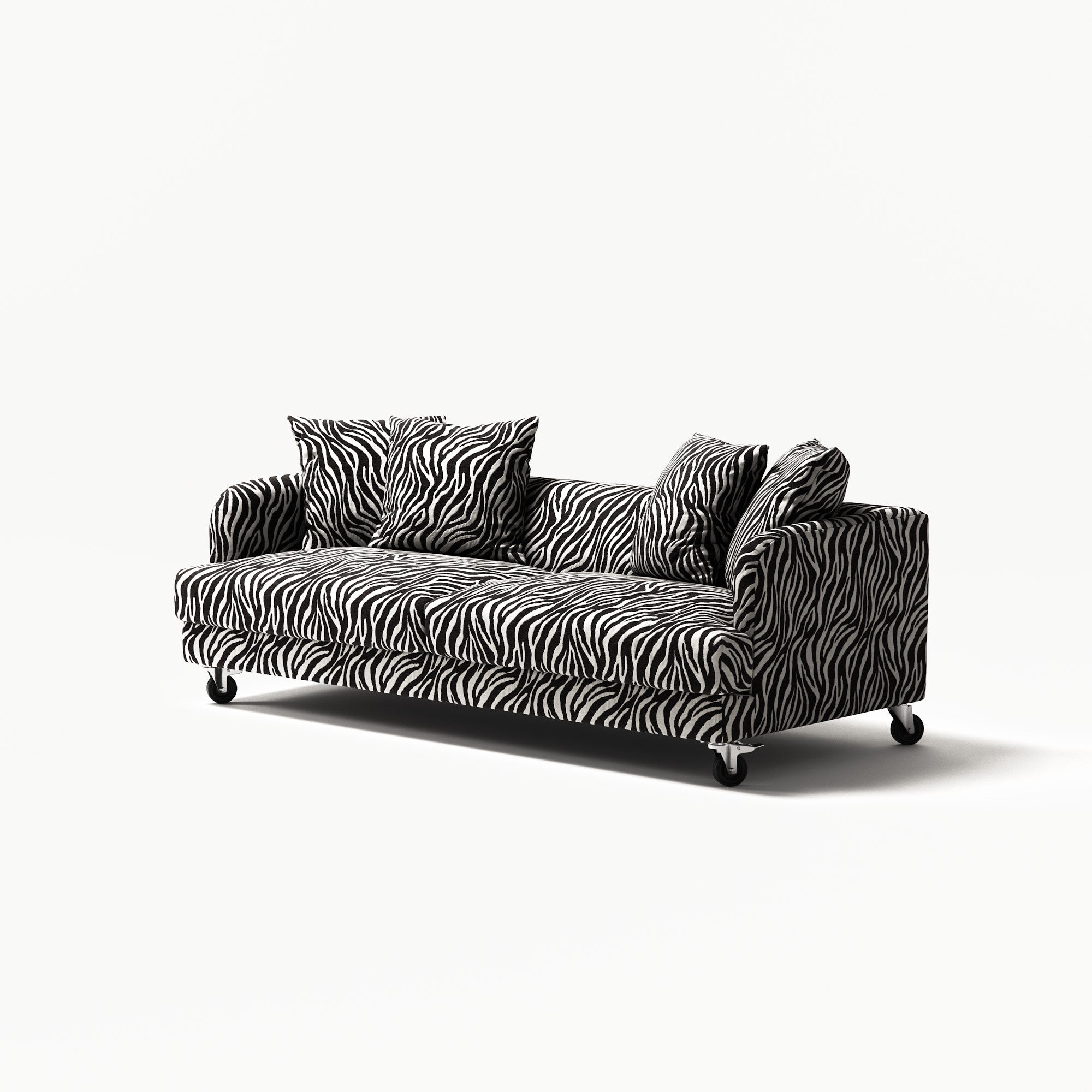 Harvey - 3 Seat - Chenille Jacquard Zebra Black White