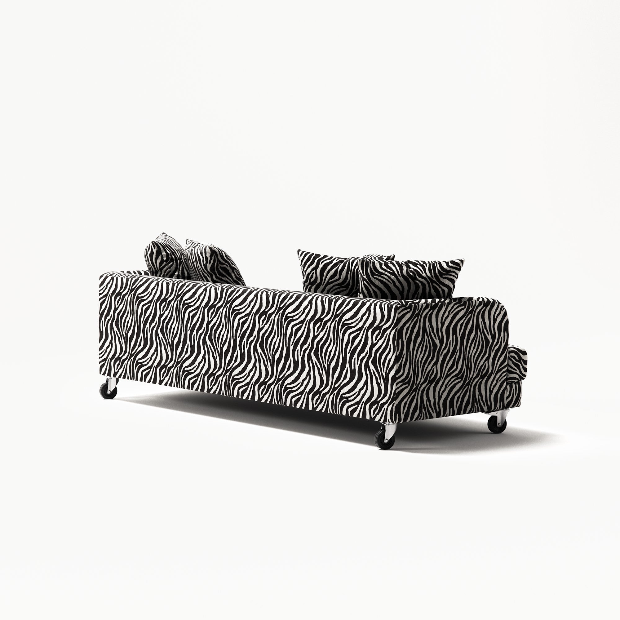 Harvey - 3 Seat - Chenille Jacquard Zebra Black White