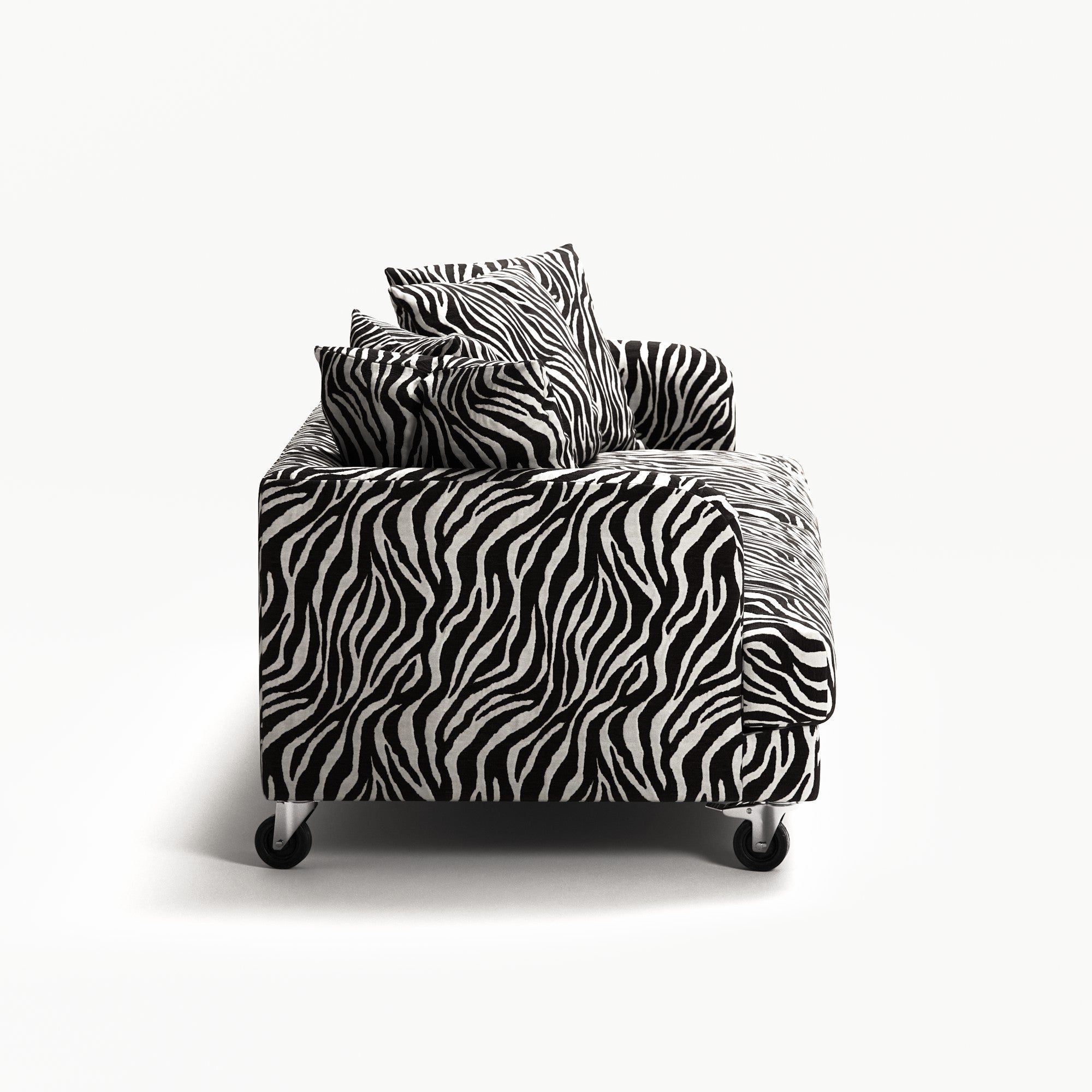 Harvey - 3 Seat - Chenille Jacquard Zebra Black White