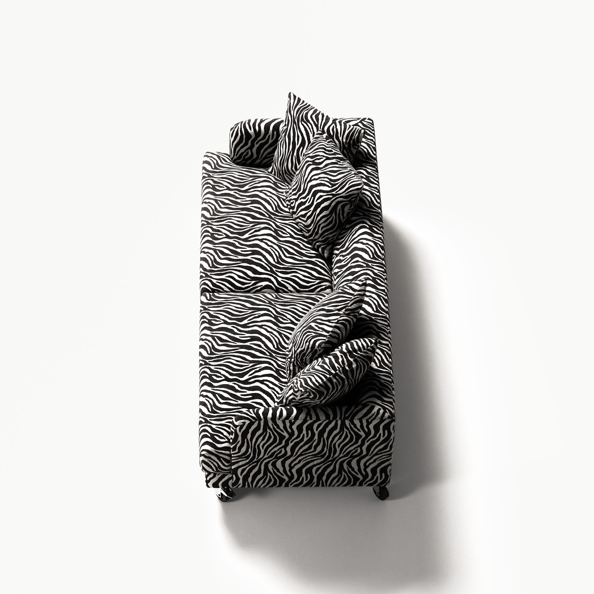 Harvey - 3 Seat - Chenille Jacquard Zebra Black White