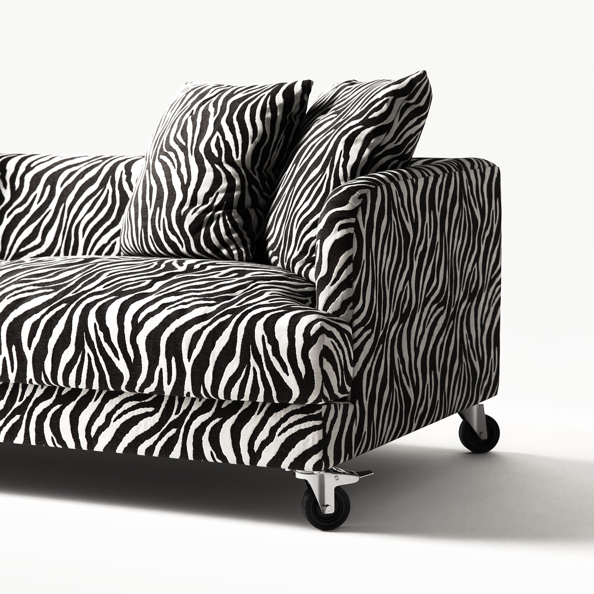 Harvey - 3 Seat - Chenille Jacquard Zebra Black White